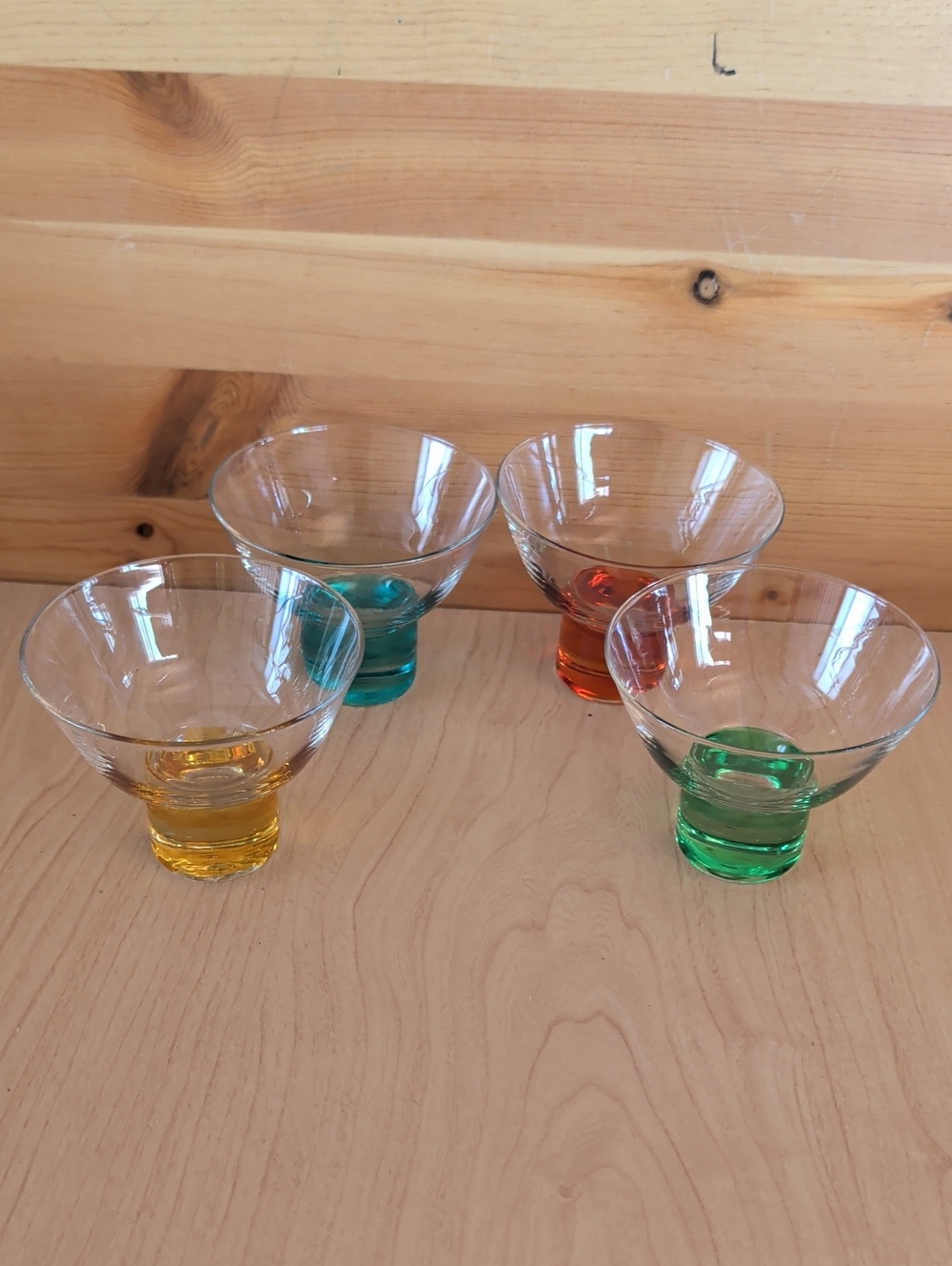 4 Sagaform Club Martini Colorful Glasses.
